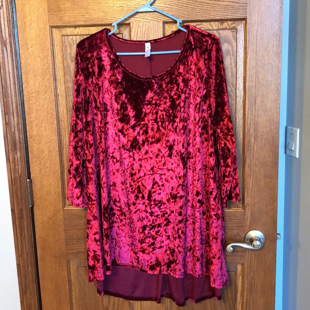 Paisley Grace Crushed Velvet Tunic Top 2XL NWOT